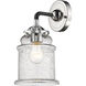 Nouveau Canton 1 Light 6 inch Black Polished Nickel Sconce Wall Light in Seedy Glass, Nouveau