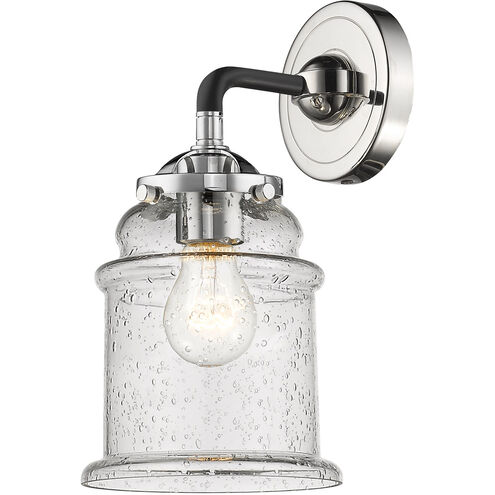 Nouveau Canton 1 Light 6 inch Black Polished Nickel Sconce Wall Light in Seedy Glass, Nouveau