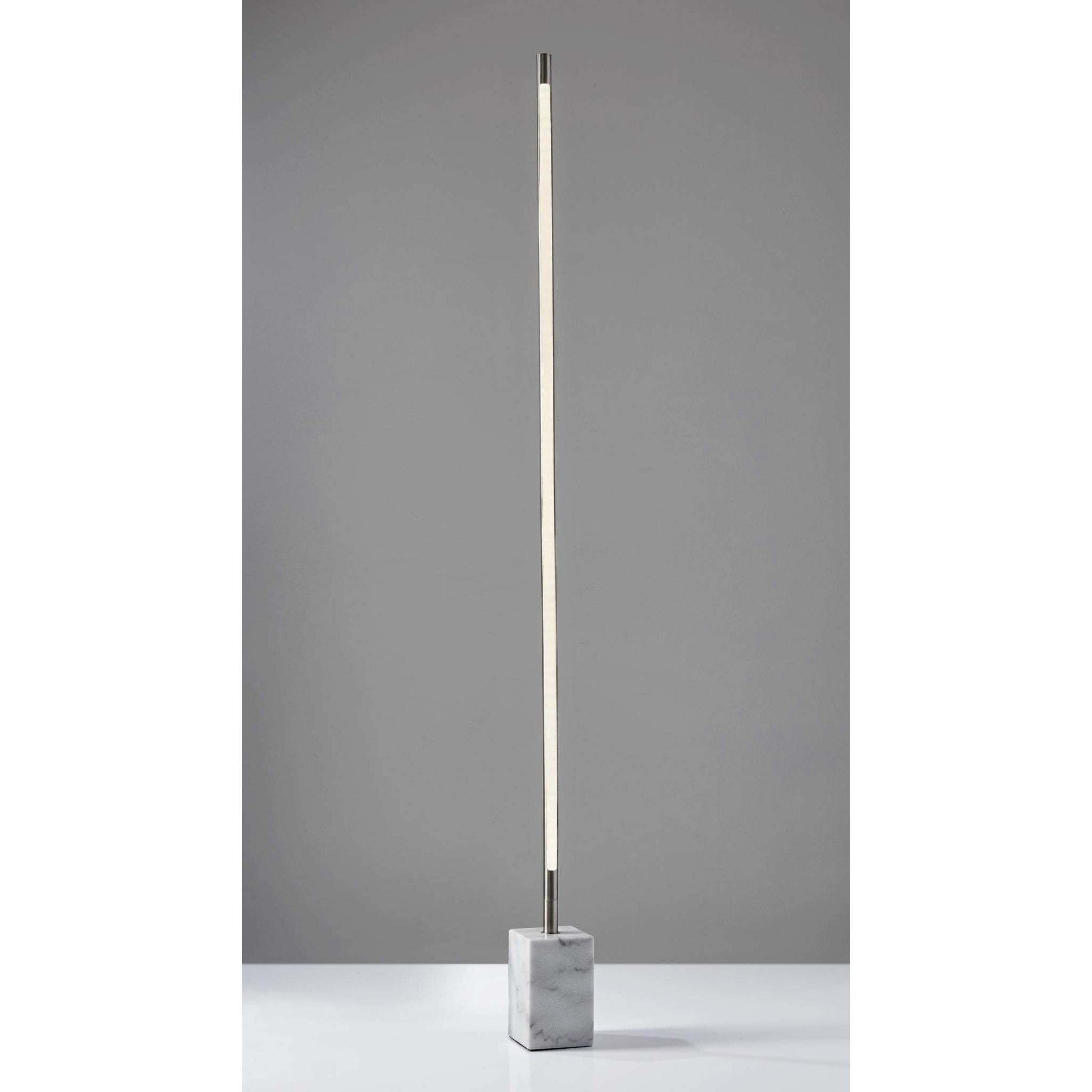 Felix 65 inch 30.00 watt Brushed Steel and White Marble Wall Washer Floor Lamp Portable Light