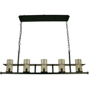 Hammersmith 5 Light 41 inch Brushed Nickel with Clear Glass Island Chandelier Ceiling Light