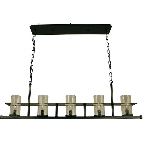 Hammersmith 5 Light 41 inch Antique Brass with Frosted Glass Island Chandelier Ceiling Light