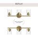Replay 3 Light 22 inch Brushed Gold Bath & Vanity Light Wall Light