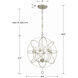 Solaris 6 Light 22.5 inch Olde Silver Chandelier Ceiling Light