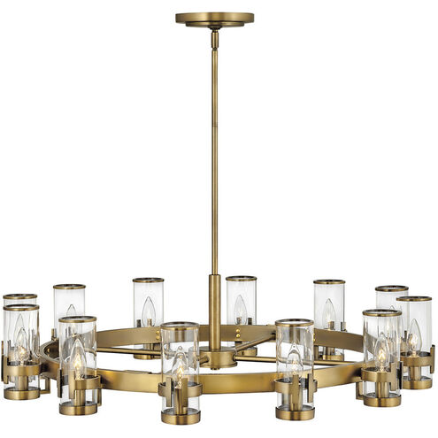 Reeve LED 36 inch Heritage Brass Indoor Chandelier Ceiling Light