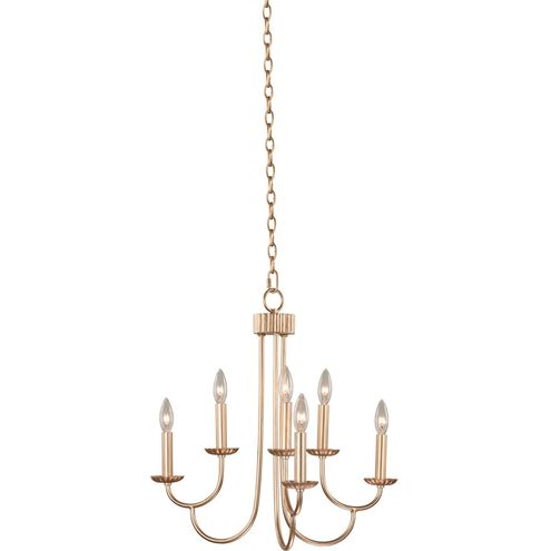 Kiera 6 Light 22 inch Modern Gold Chandelier Pendant Ceiling Light