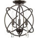Aria 3 Light 12 inch English Bronze Convertible Mini Chandelier/Ceiling Mount Ceiling Light
