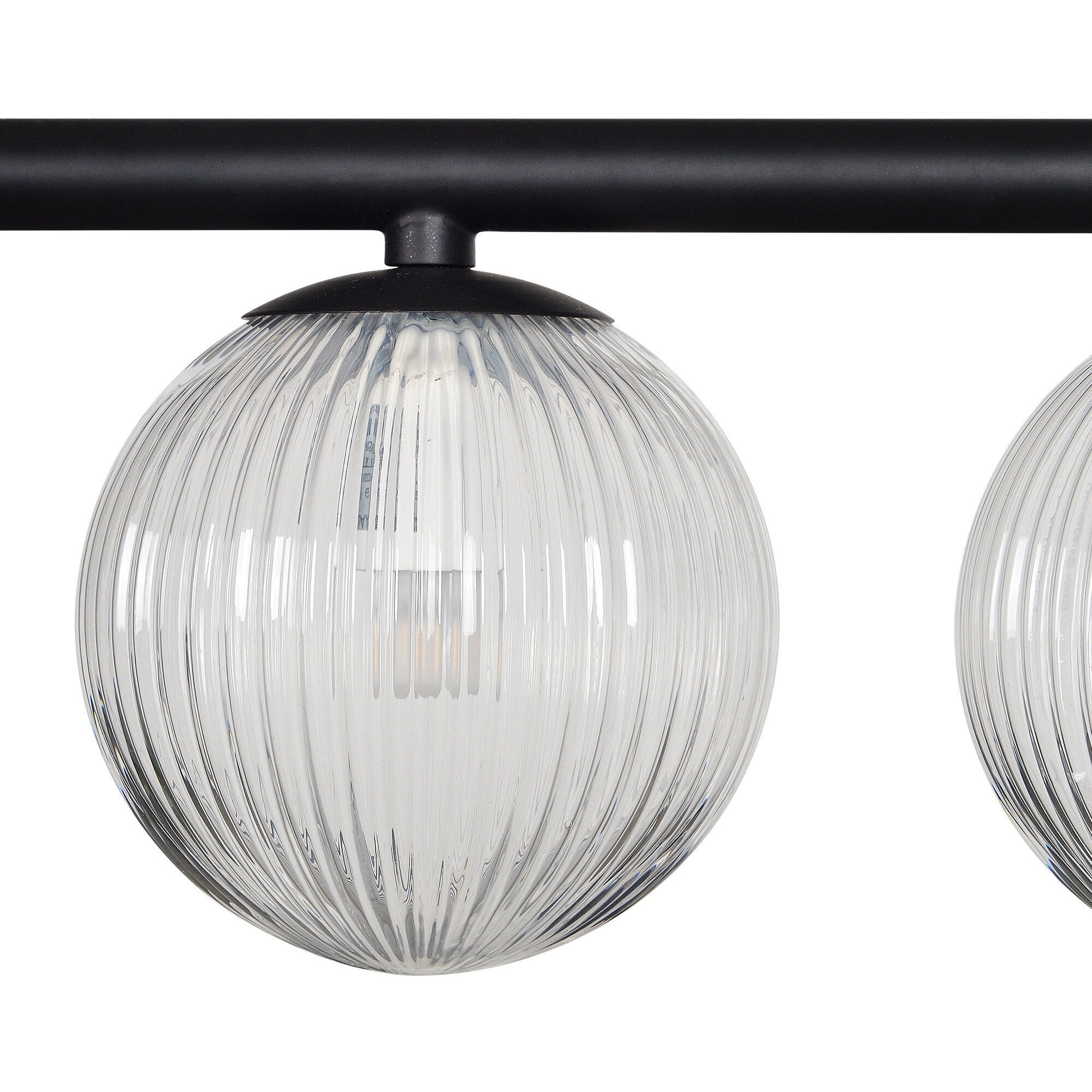 Chandra 5 Light 46 inch Matte Black and Clear Linear Pendant Ceiling Light