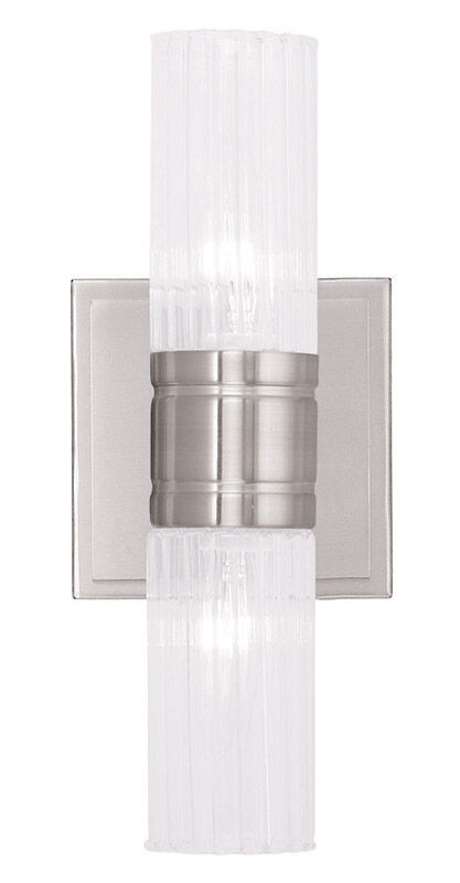 Midtown 2 Light 12 inch Brushed Nickel Bath Vanity Wall Light