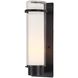 Essex 1 Light 14 inch Hammered Black Outdoor Sconce in Half Opal Glass