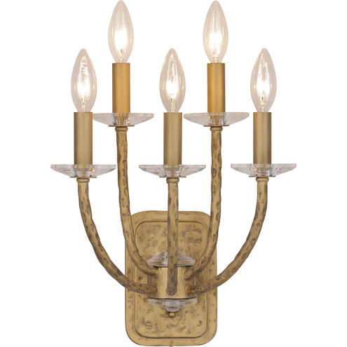 Atella 5 Light 12 inch Ashen Gold Wall Sconce Wall Light