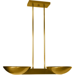 Pascal 2 Light 10 inch Brushed Brass Pendant Ceiling Light