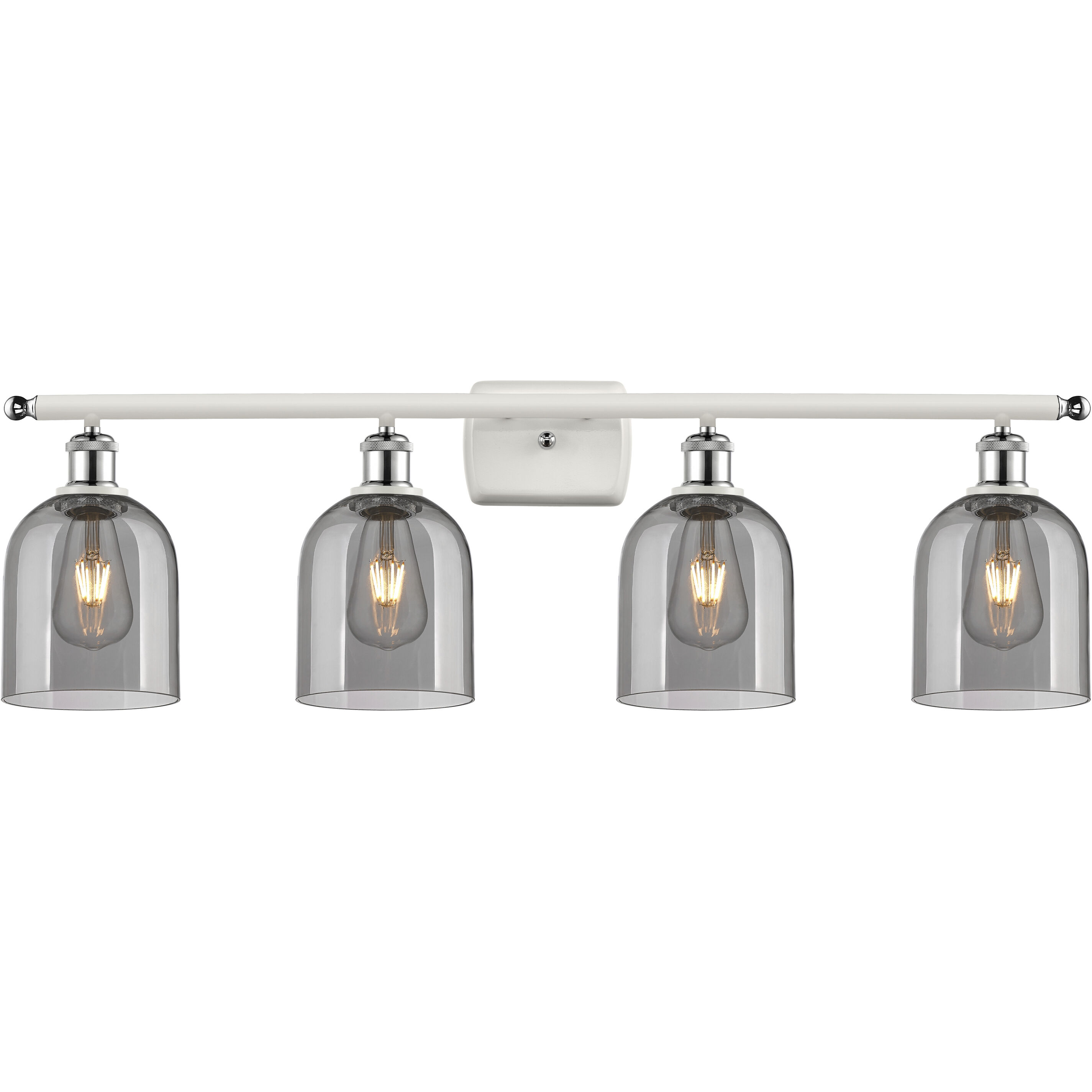 Ballston Bella 4 Light 35.5 inch White Polished Chrome Bath Vanity Light Wall Light