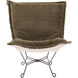 Puff Angora Moss Scroll Chair with Cover