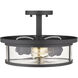 Savannah 2 Light 13.75 inch Bronze Semi Flush Mount Ceiling Light