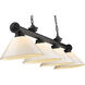 Cordon 4 Light 81.25 inch Matte Black Billiard Ceiling Light in White Plastic