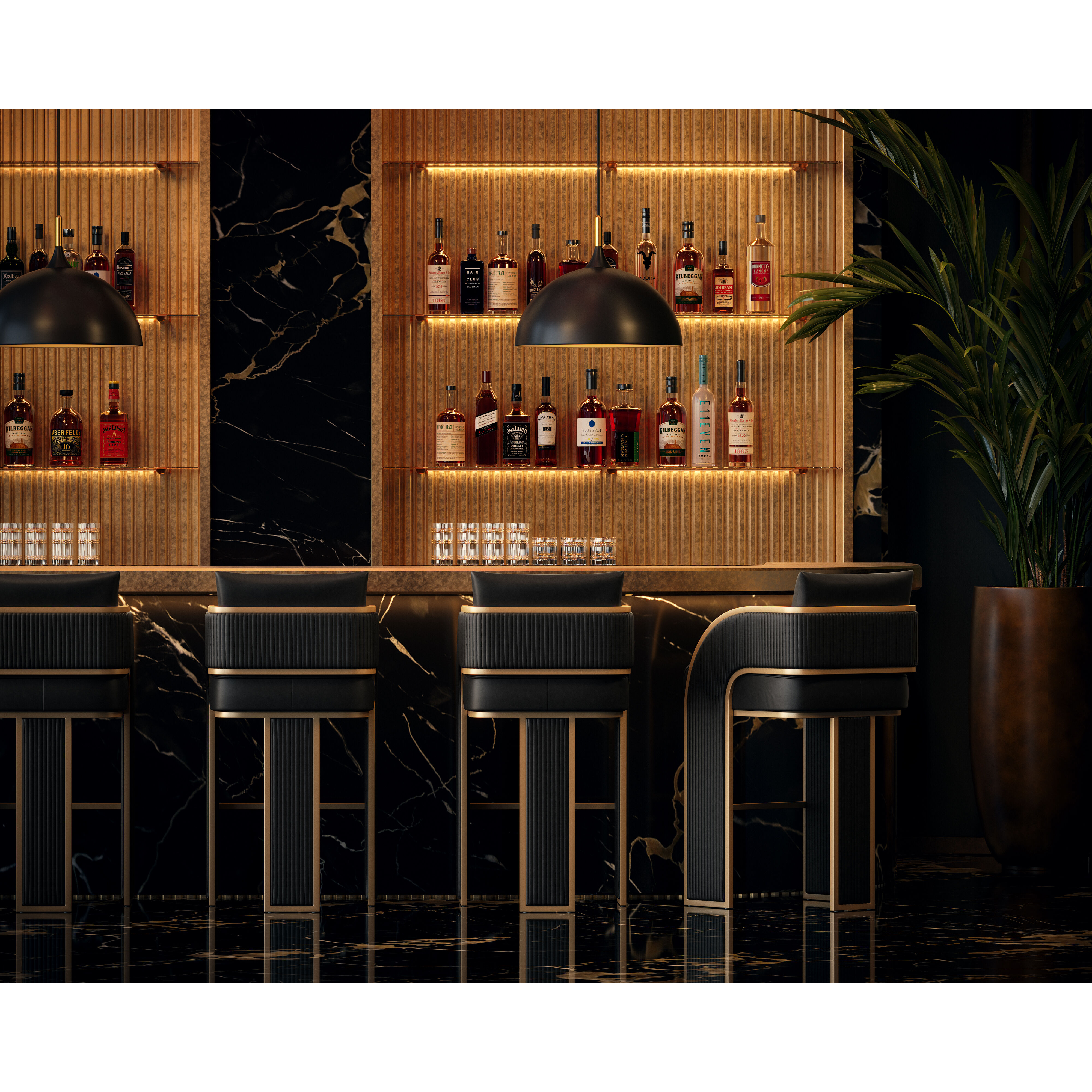 Lohn LED Matte Black Pendant Ceiling Light