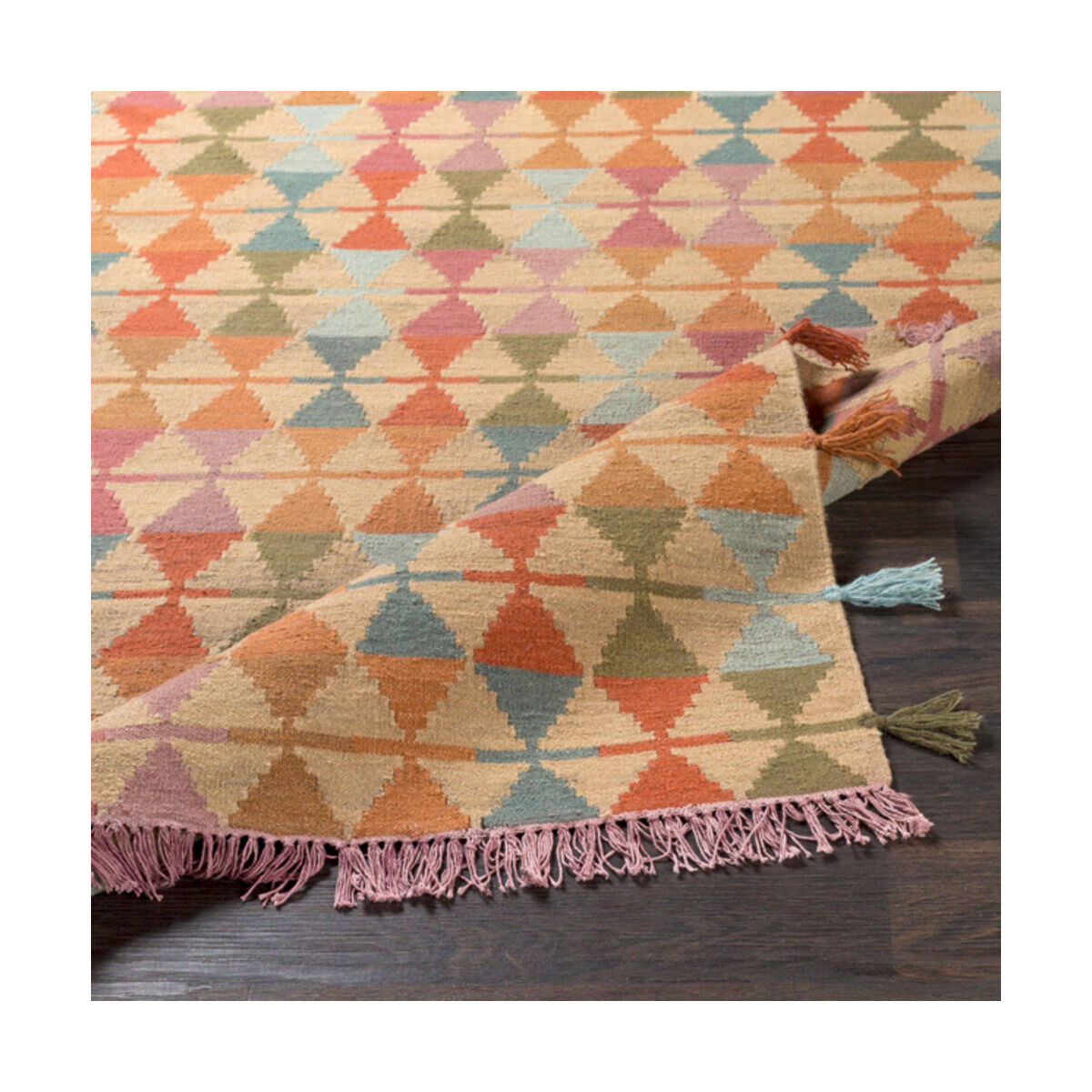 Adia 36 X 24 inch Rust/Dark Green/Sage/Khaki/Rose/Mauve/Camel Rugs, Rectangle