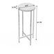 Nigella Marble and Silver Cross Legs Side Table in Multi-Color