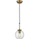 Mountain Creek 1 Light 7 inch Aged Brass Mini Pendant Ceiling Light
