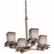 Textile LED 25 inch Dark Bronze Chandelier Ceiling Light in 2800 Lm LED, Cream, Cylinder with Flat Rim