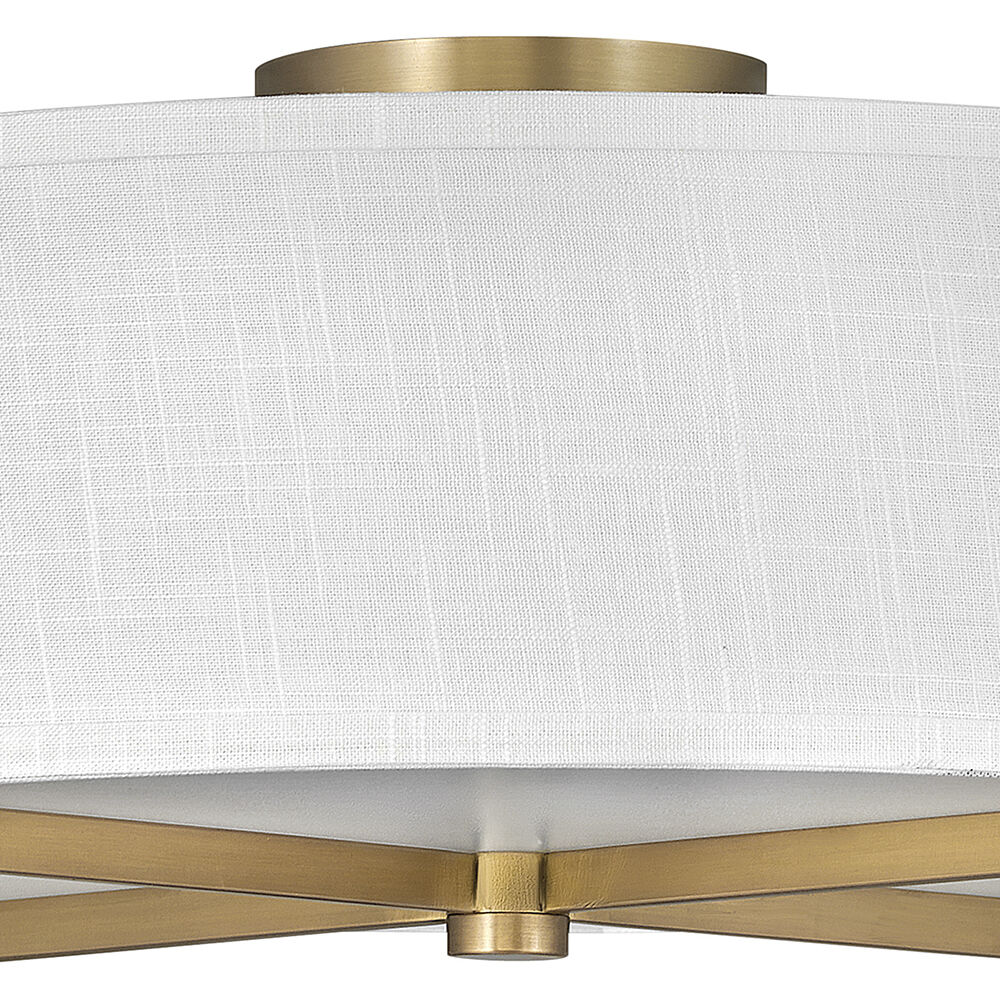 Galerie Axis 3 Light 19.5 inch Heritage Brass Indoor Semi-Flush Mount Ceiling Light