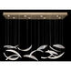 Elevate 8 Light 54 inch Gold Pendant Ceiling Light in Gold Leaf, Dichroic Plumes Studio Glass