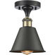 Ballston Smithfield LED 7 inch Black Antique Brass Semi-Flush Mount Ceiling Light, Ballston