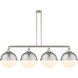 Franklin Restoration Hampden LED 57.5 inch Brushed Satin Nickel Island Light Ceiling Light in Matte White Glass