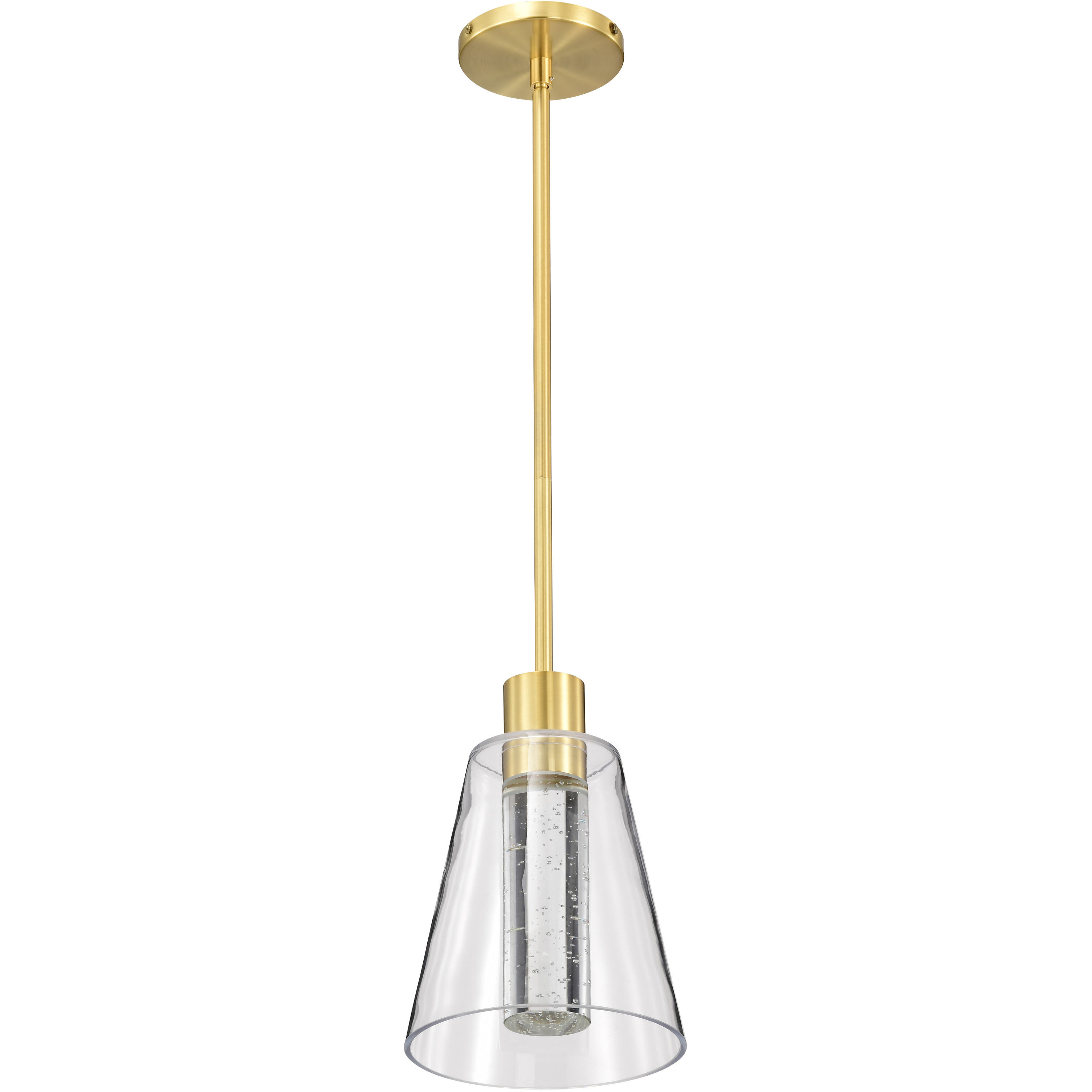 Aura LED 7.25 inch Brushed Brass Pendant Ceiling Light