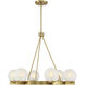 Darien 6 Light 32 inch Warm Brass Chandelier Ceiling Light