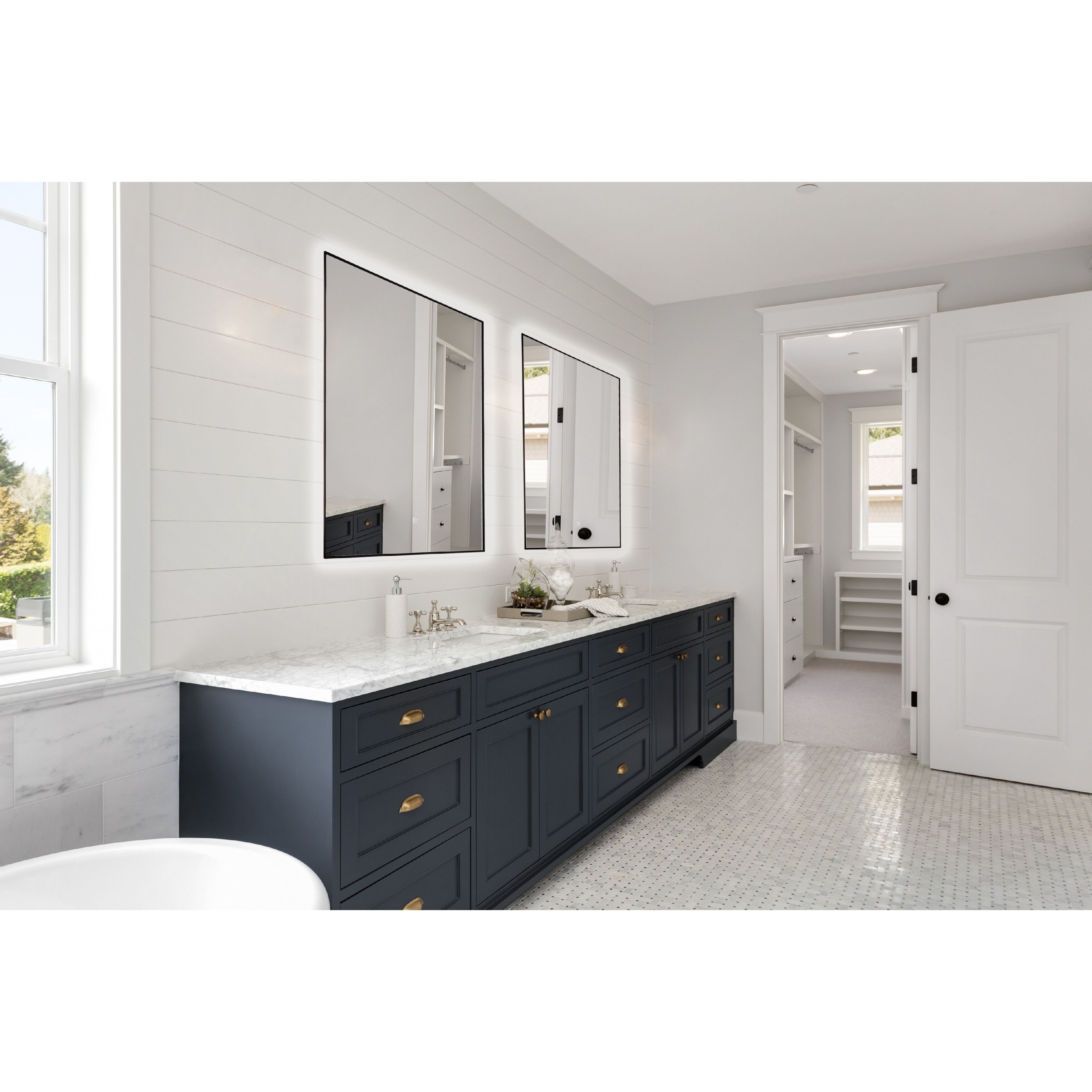 Reflections 31.5 X 23.5 inch Matte Black LED Mirror