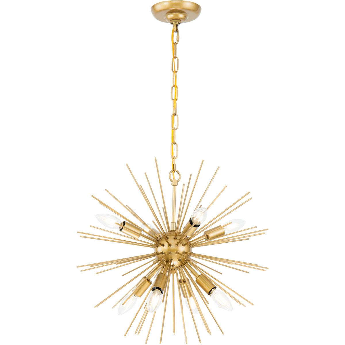 Timber 8 Light 20 inch Brass Pendant Ceiling Light