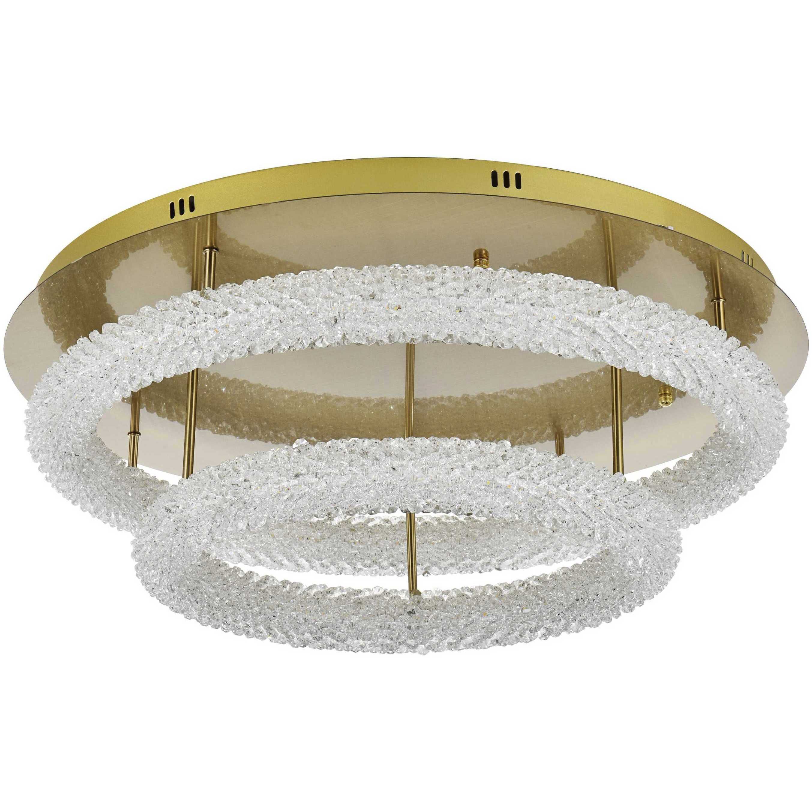 Bowen 2 Light 29.5 inch Satin Gold Flush Mount Ceiling Light
