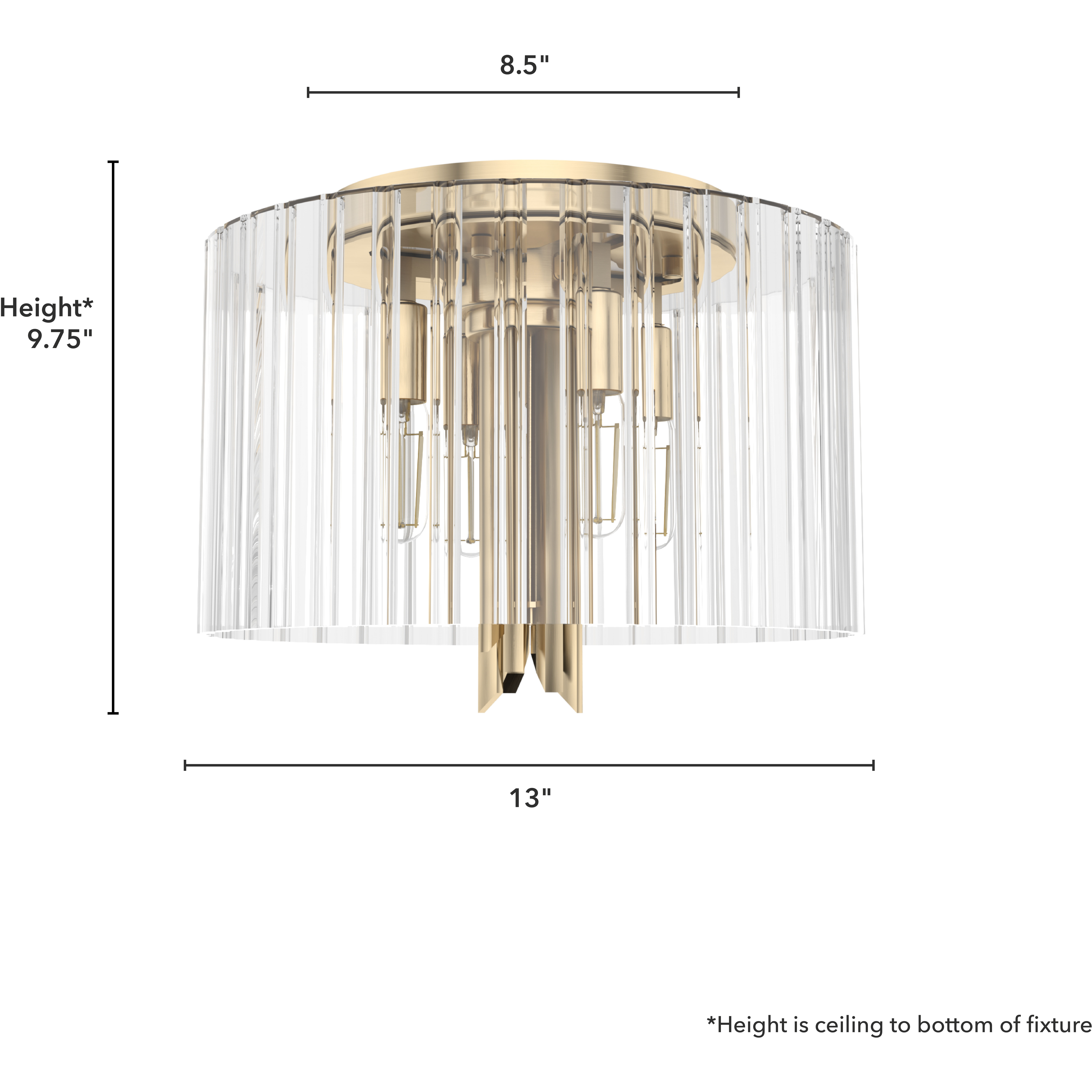 Gatz 4 Light 9.75 inch Alturas Gold Flush Mount Ceiling Light