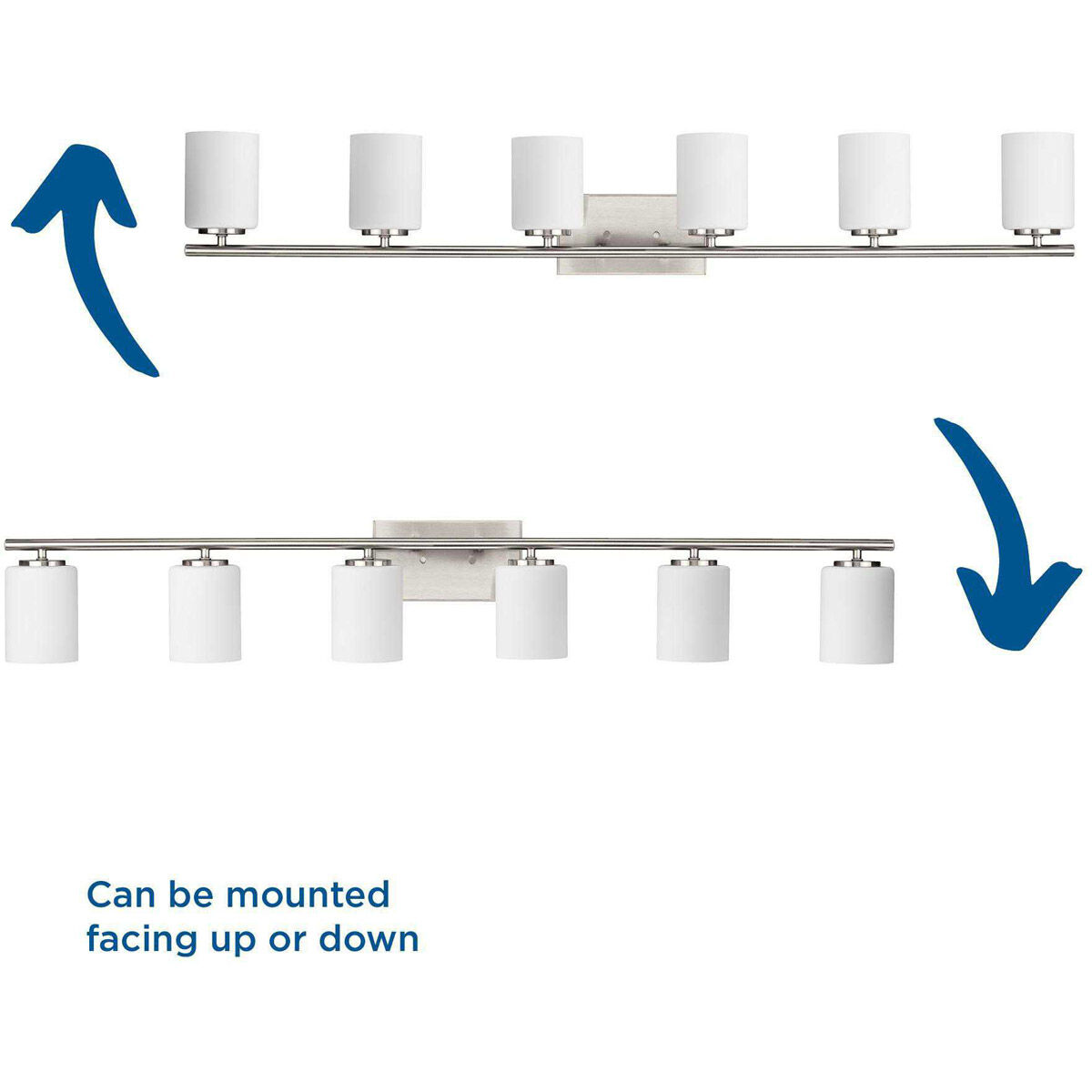 Replay 6 Light 48 inch Brushed Nickel Bath Vanity Wall Light