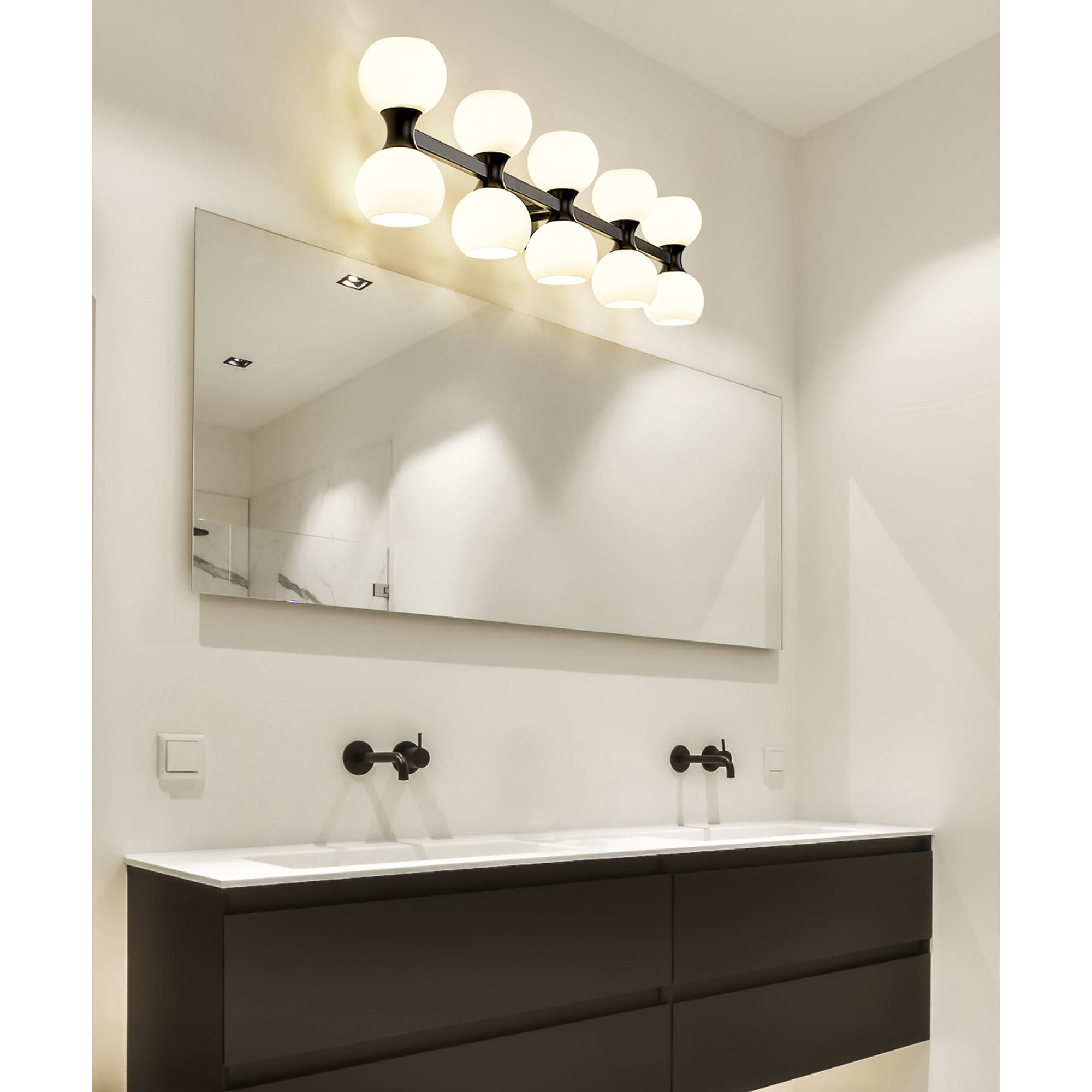 Artemis 10 Light 45 inch Matte Black Vanity Wall Light
