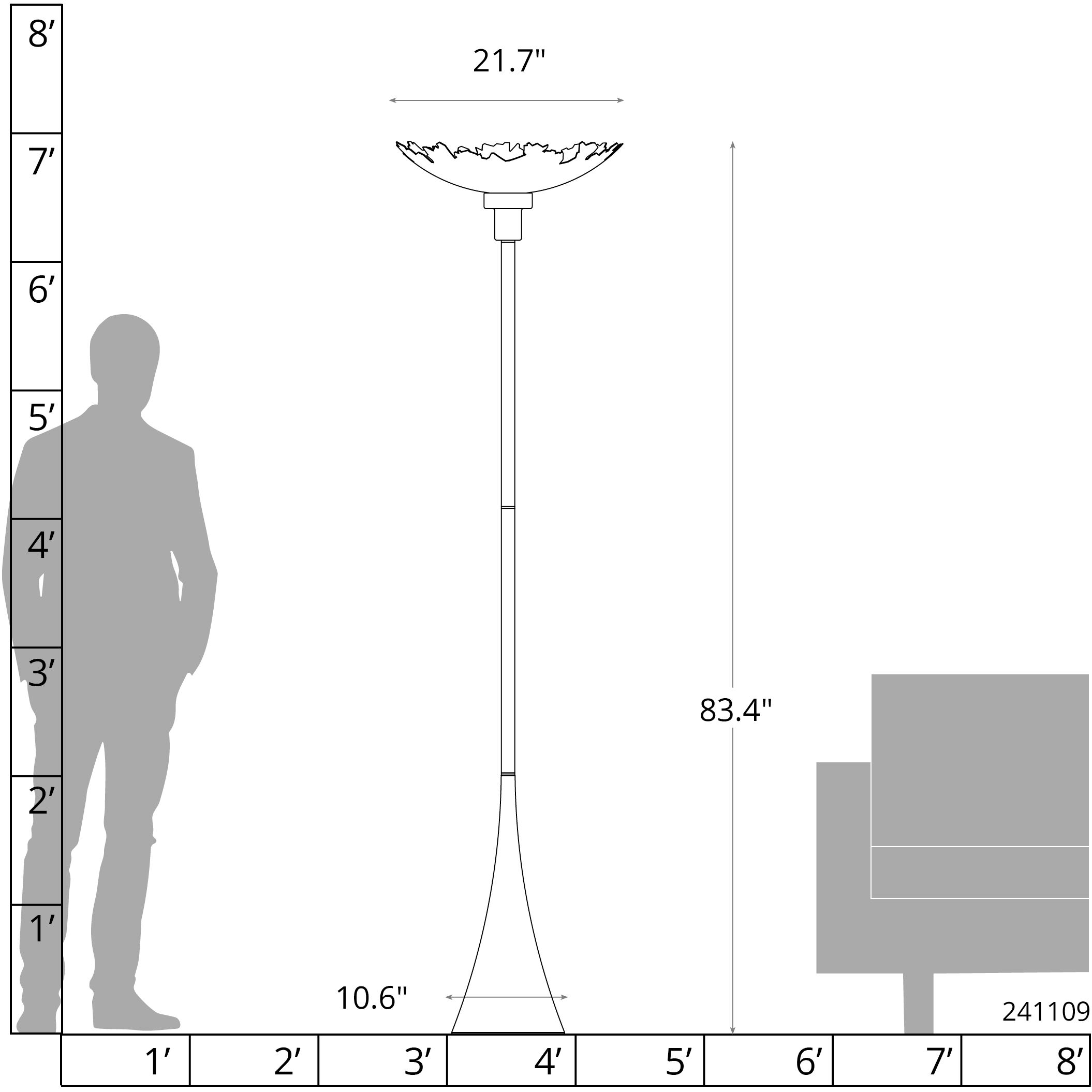 Pangea 83.4 inch 60.00 watt White with Soft Gold Torchiere Portable Light in White and Soft Gold