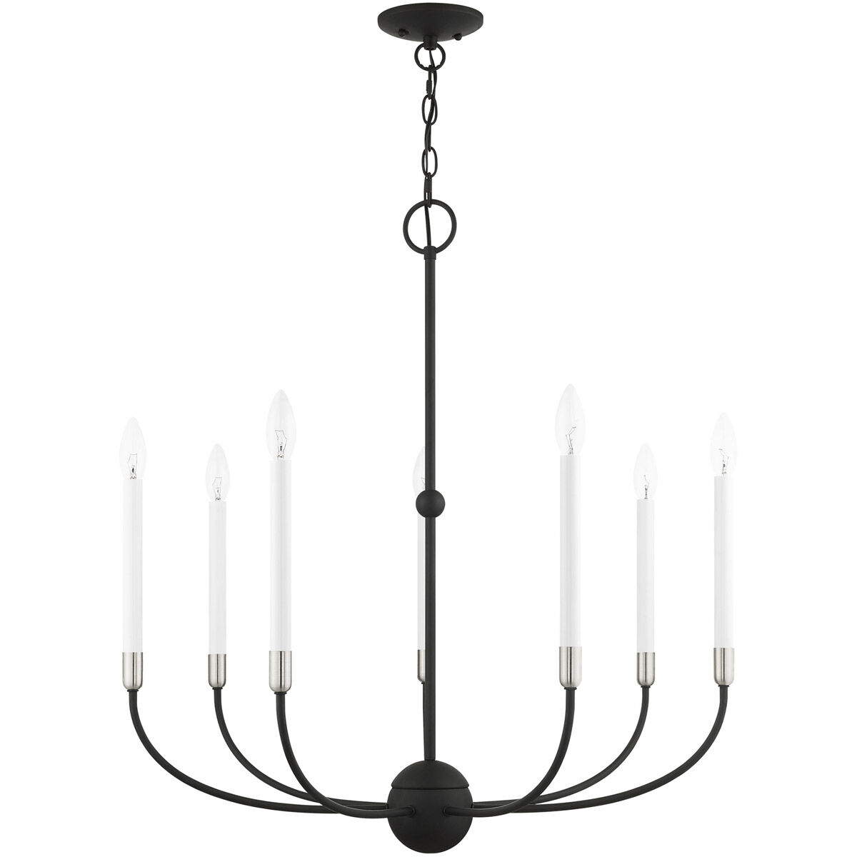 Clairmont 7 Light 28 inch Black with Brushed Nickel Accents Chandelier Ceiling Light