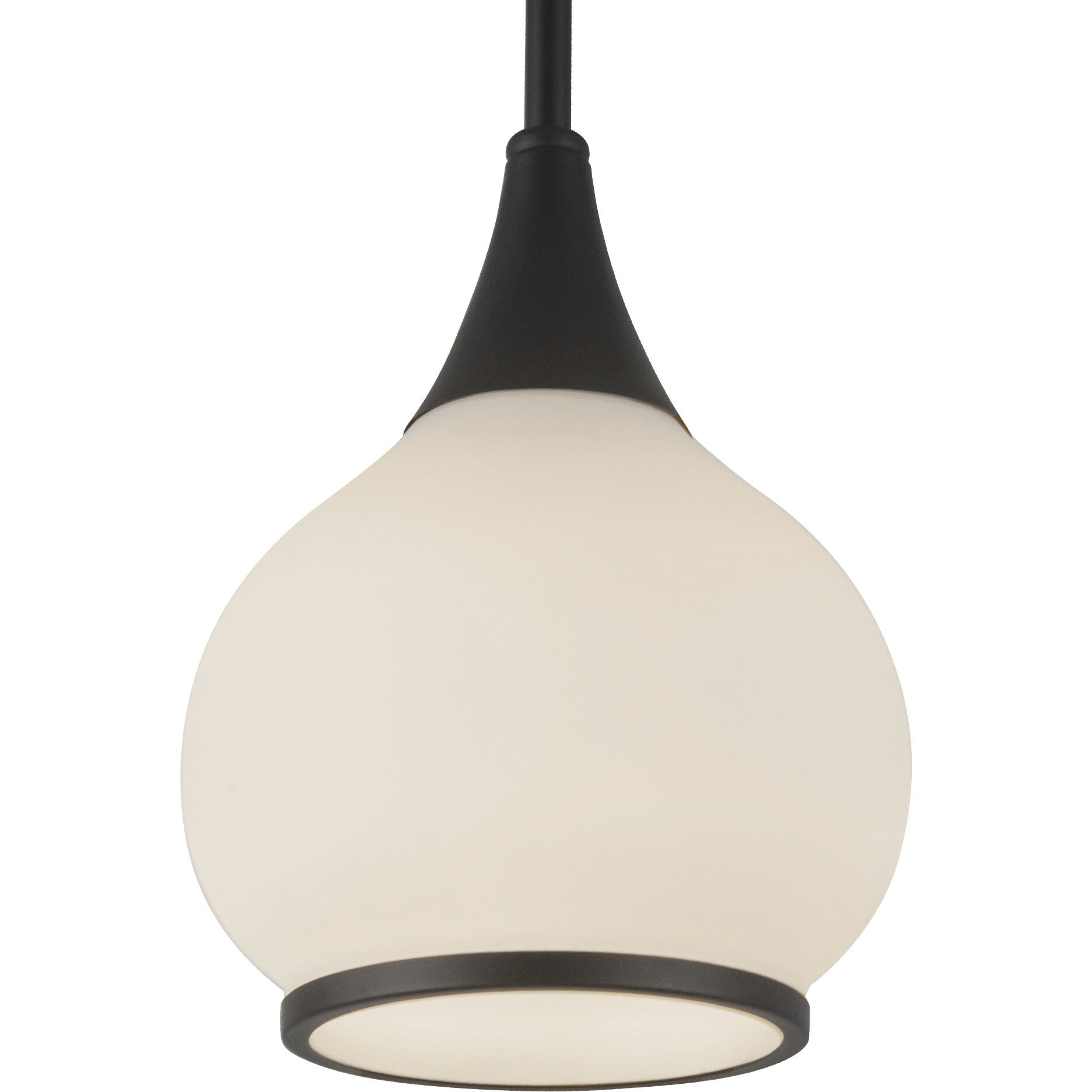 Alora Mood Hazel Pendant Ceiling Light in Matte Black, Matte Opal Glass