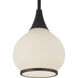 Alora Mood Hazel Pendant Ceiling Light in Matte Black, Matte Opal Glass