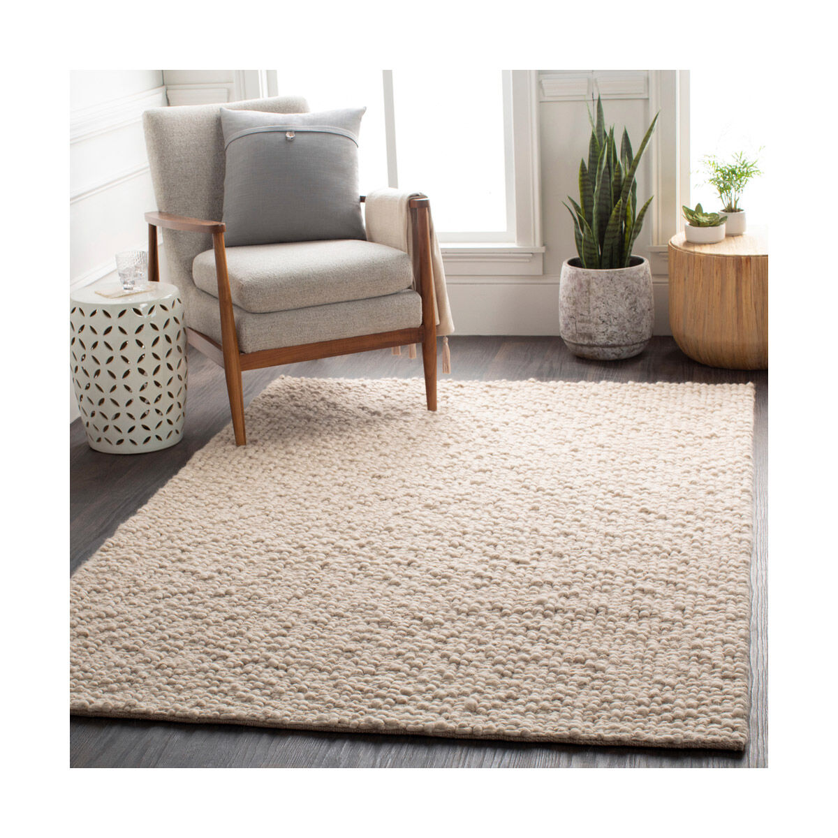 Neravan 36 X 24 inch Cream/Taupe Rugs, Rectangle