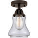 Nouveau 2 Bellmont 1 Light 6 inch Oil Rubbed Bronze Semi-Flush Mount Ceiling Light in Seedy Glass