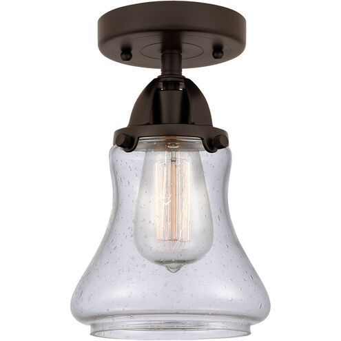 Nouveau 2 Bellmont 1 Light 6 inch Oil Rubbed Bronze Semi-Flush Mount Ceiling Light in Seedy Glass