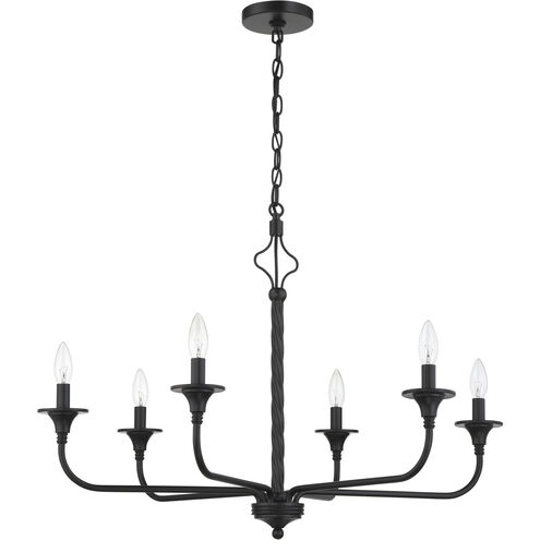 Jolenne 6 Light 32 inch Flat Black Chandelier Ceiling Light