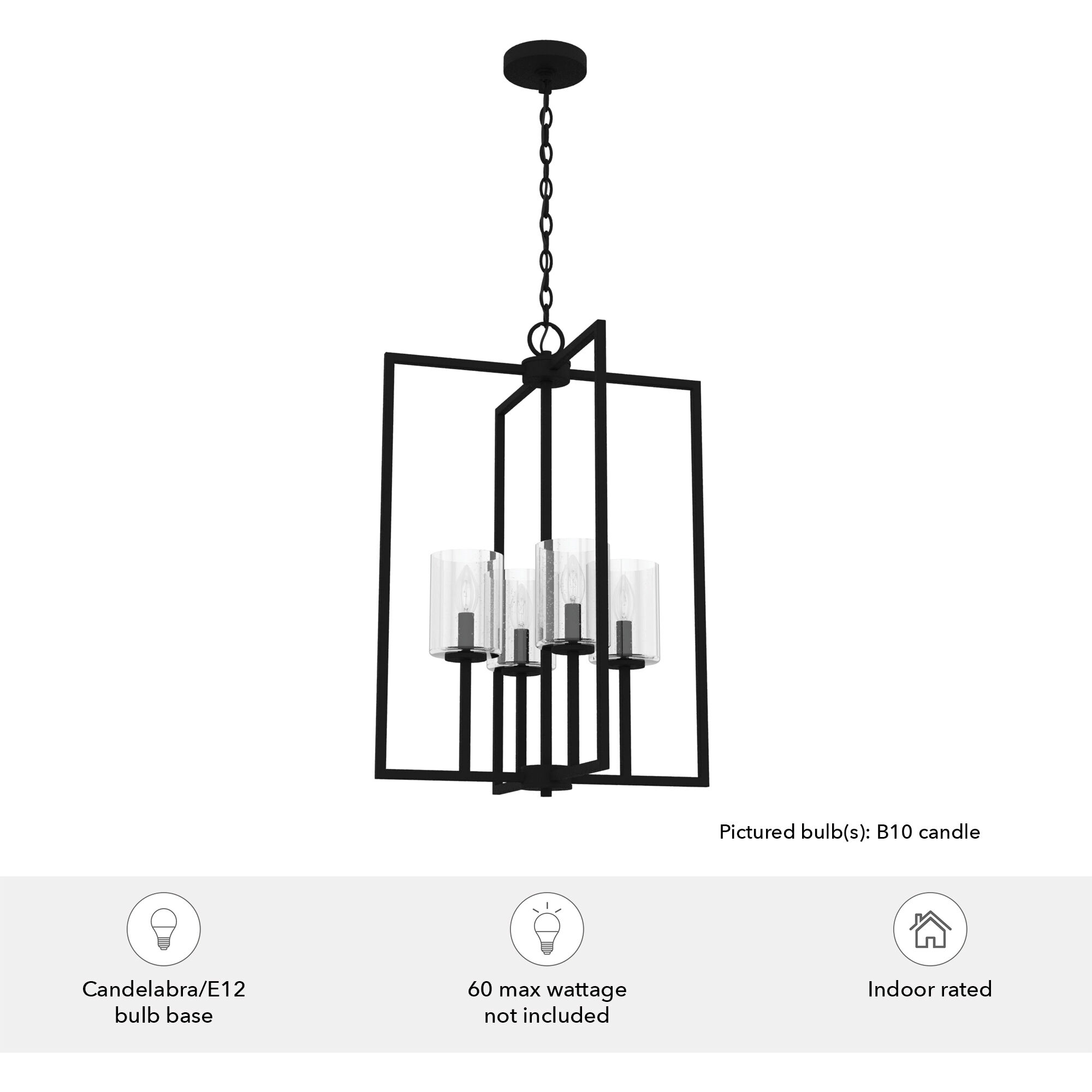Kerrison 4 Light 19 inch Natural Black Iron Foyer Pendant Ceiling Light
