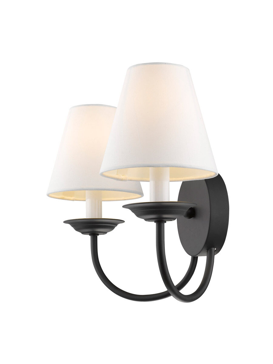 Mendham 2 Light 15 inch Black Wall Sconce Wall Light