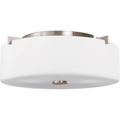 Sunset Drive 2 Light 13.5 inch Brushed Steel Flush Mount Ceiling Light, Small