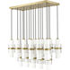 Cayden 17 Light 42 inch Modern Gold Linear Chandelier Ceiling Light