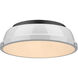 Yep Duncan 2 Light 14 inch Matte Black Flush Mount Ceiling Light in White, Damp