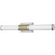Zevi LED 29 inch Polished Nickel with Lacquered Brass Vanity Light Wall Light, Vertical